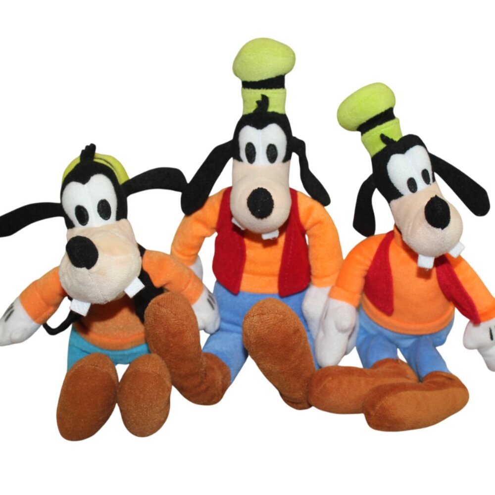 Disney Goofy Plush Lot of 3 Just Play Stuffed Animal Toys 11" 12"